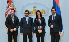 26. februar 2020. Predsednica PGP sa Ujedinjenim Arapskim Emiratima Jelena Žarić Kovačević sa ambasadorom Ujedinjenih Arapskih Emirata u Srbiji Mubarakom Al Daherijem